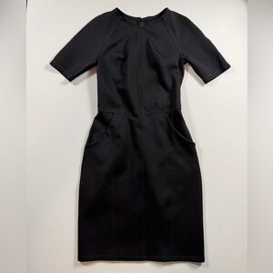 lululemon Black Structured Scuba Neoprene Dress Back Zip Pockets Size 2-4 (est)